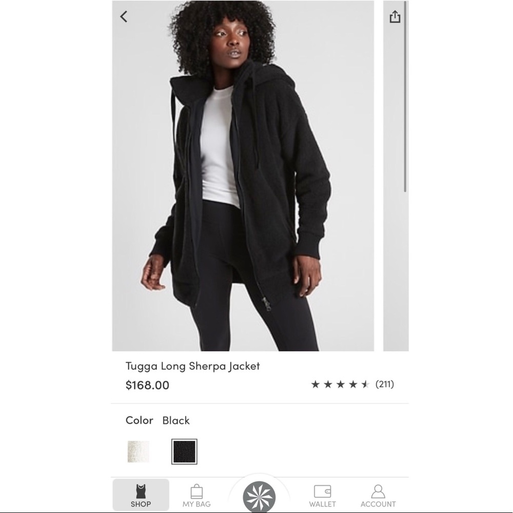 COPY - NEW! - Athleta Tugga Long Sherpa Jacket!!